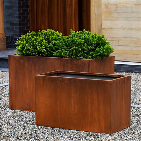 metal pots in a box|metal plant containers pros and cons.